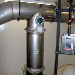 Odor control vent pipe at New York wastewater treatment plant