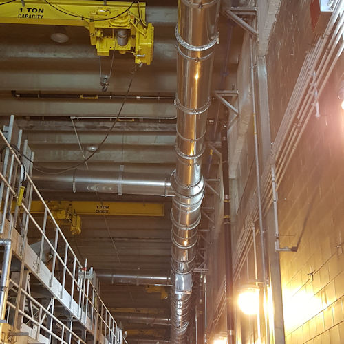 ceiling-mounted wastewater vent pipe